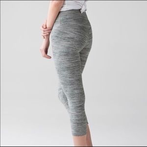 Lululemon Wunder Under Crop Hi-Rise Grey Leggings